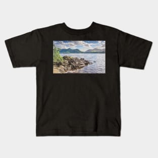 Looking Across Derwentwater Digital Art Kids T-Shirt